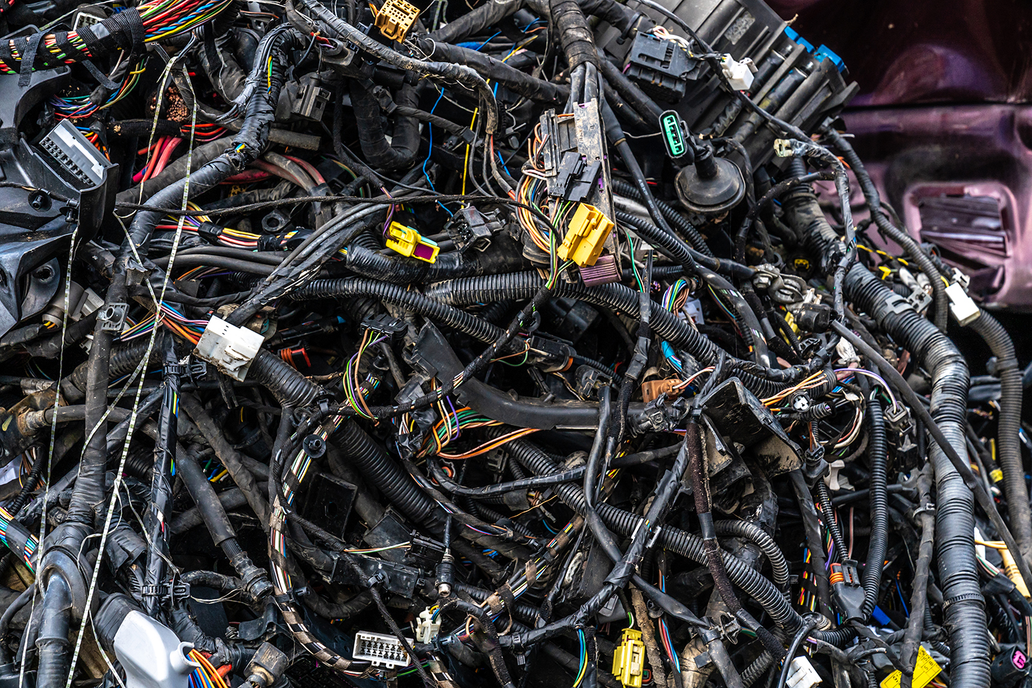 car parts at the scrap yard.