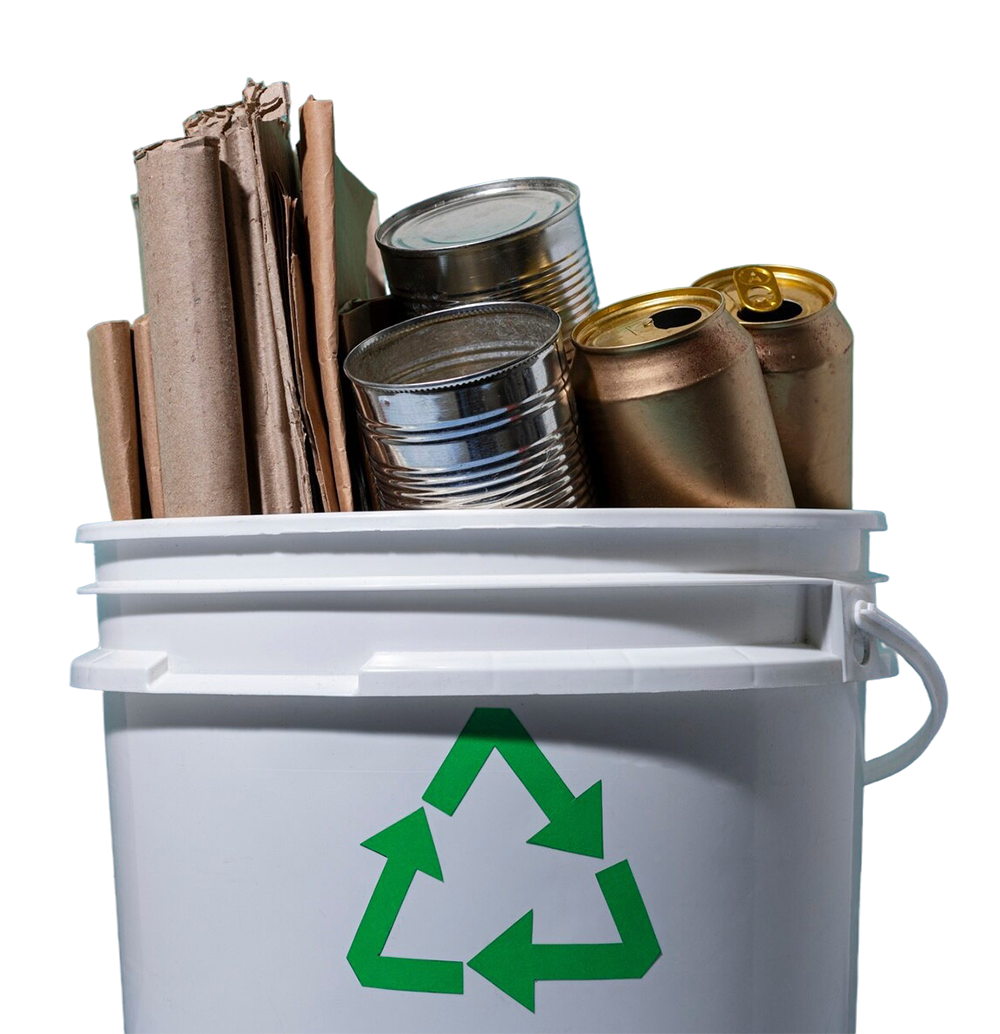 Recycling with plastic bottles cans container